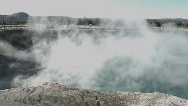 Ζεστή Πισίνα Στο Εθνικό Πάρκο Yellowstone Ηπα — Αρχείο Βίντεο
