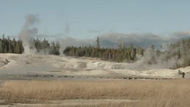 Fumarolok Időzítése Yellowstone Nemzeti Parkban — Stock videók