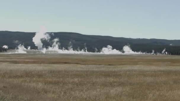 Vapore Che Sale Dalle Fumarole Nel Parco Nazionale Yellowstone — Video Stock