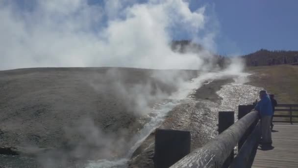 Hot Stream Yellowstone National Park — Stock Video