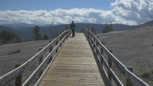 Promenáda Yellowstonském Národním Parku — Stock video