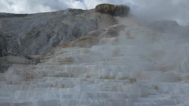 Steaming Mineral Formations Yellowstone National Park — Stock Video