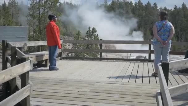 Fumarole Στο Εθνικό Πάρκο Yellowstone Αμερική — Αρχείο Βίντεο