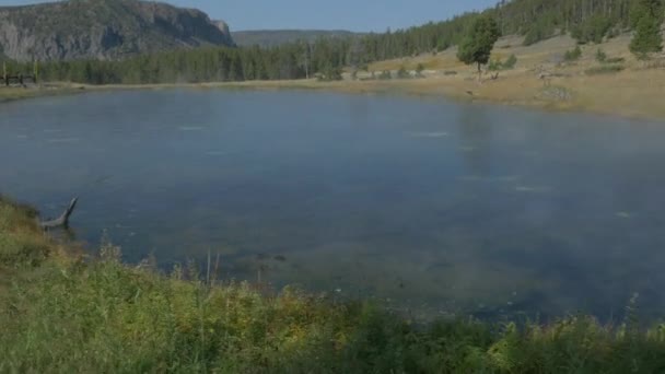 Ζεστή Λίμνη Στο Εθνικό Πάρκο Yellowstone — Αρχείο Βίντεο