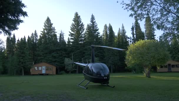 Helicóptero Campo Hierba — Vídeos de Stock