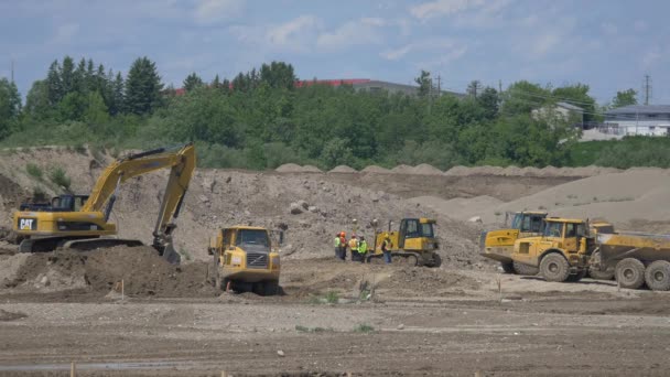 Escavadeiras Canteiro Obras — Vídeo de Stock