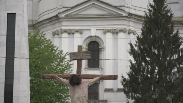 Jesús Muriendo Cruz — Vídeo de stock