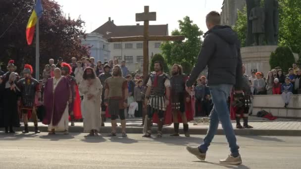 Jesus Und Soldaten Kreuz — Stockvideo