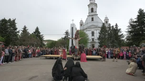 Centurion Soldat Plaçant Planche Bois — Video