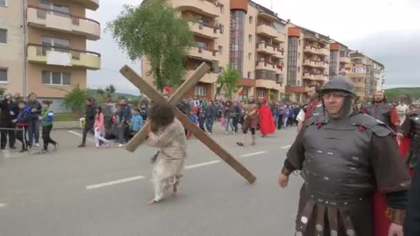 Soldados Azotando Empujando Jesús — Vídeos de Stock