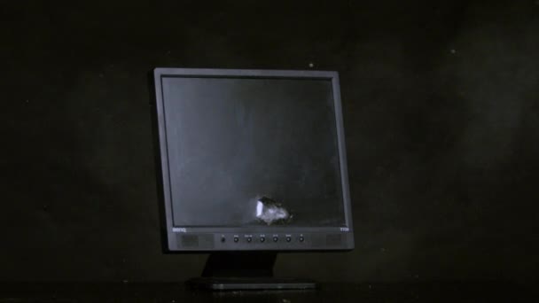 Bir Bilgisayar Monitörü Çekiliyor Ultra Yavaş Hareket — Stok video