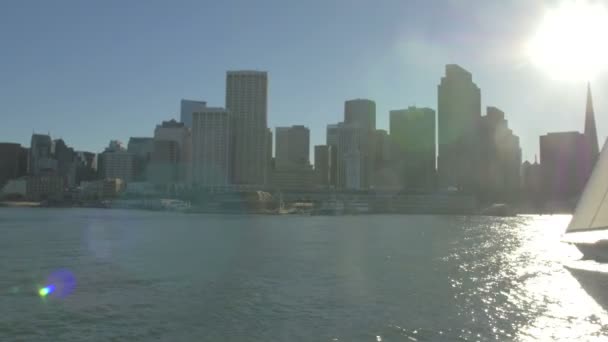 Плавучий Човен Затоці Сан Франциско — стокове відео