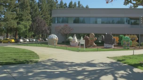 Android Park Frente Google Office Building — Vídeo de Stock