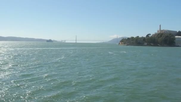 Ilha Alcatraz Ponte Golden Gate — Vídeo de Stock