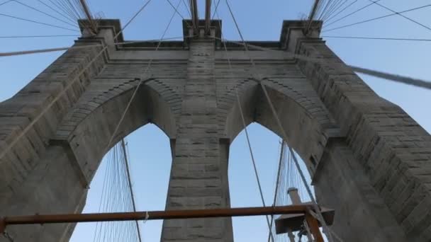 Brooklyn Bridge Tower New York Usa — Stockvideo