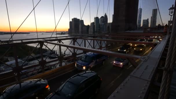 Manhattan Widziany Mostu Brooklińskiego — Wideo stockowe
