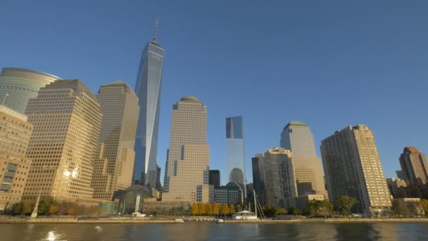 纽约市哈德逊河畔的建筑物 — 图库视频影像