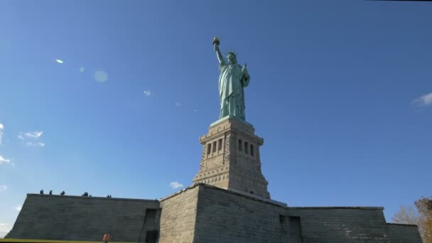 Frihetsgudinnan Nyklassisk Skulptur New York Usa — Stockvideo
