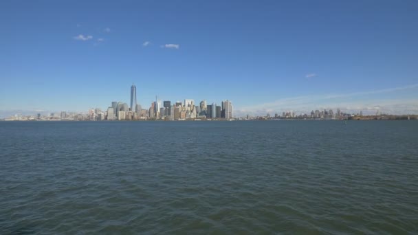Μανχάταν Δει Από Ένα Πλοίο Στη Νέα Υόρκη — Αρχείο Βίντεο