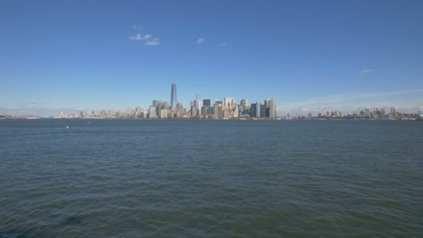 Νέα Υόρκη Δει Από Ένα Πλοίο — Αρχείο Βίντεο