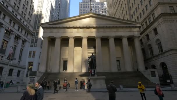 Standbeeld Van George Washington New York City — Stockvideo