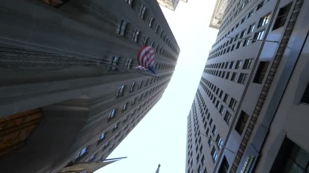 Vista Ángulo Bajo Dos Torres Nueva York — Vídeo de stock