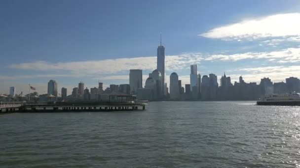 Manhattan Visto Paulus Hook — Vídeo de Stock