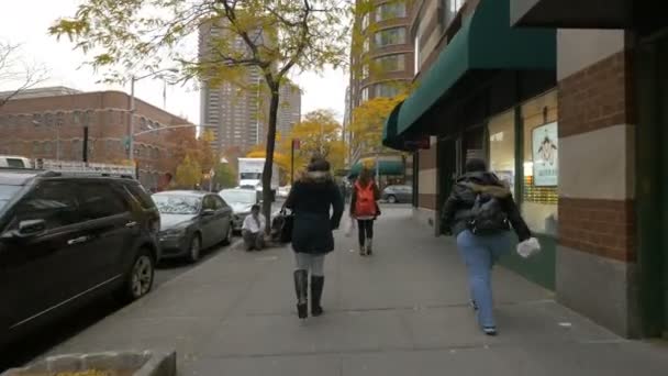 Emberek Sétálnak Utcán New Yorkban Usa — Stock videók