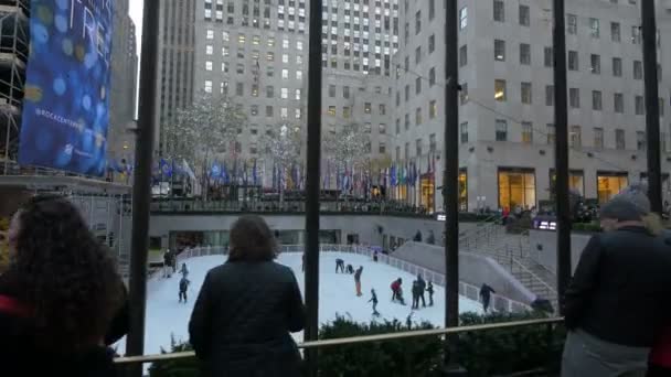 Pista Hielo Ciudad Nueva York Estados Unidos — Vídeos de Stock