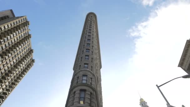 Alacsony Látószögű Kilátás Flatiron Building New York Usa — Stock videók