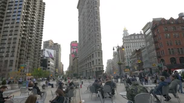 New York Abd Flatiron Plaza Dinlenen Insanlar — Stok video