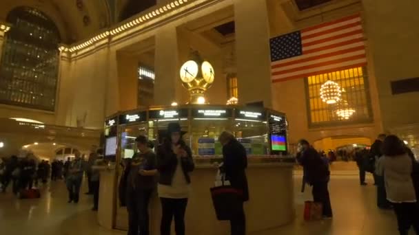 Informationspunkt Grand Central Station New York Usa — Stockvideo