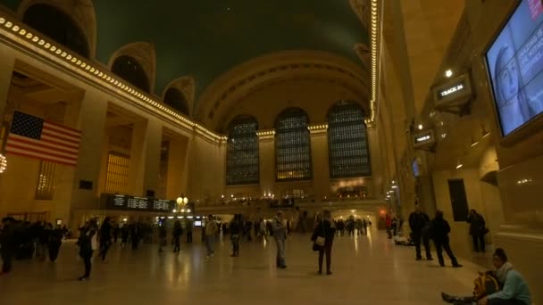 Huvudkorridoren Vid Grand Central Station New York Usa — Stockvideo