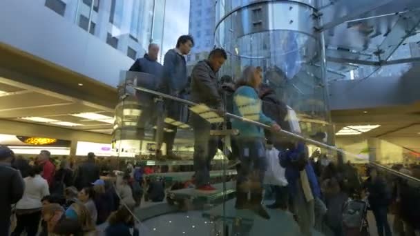 Pintu Masuk Yang Mengesankan Apple Store New York Amerika Serikat — Stok Video