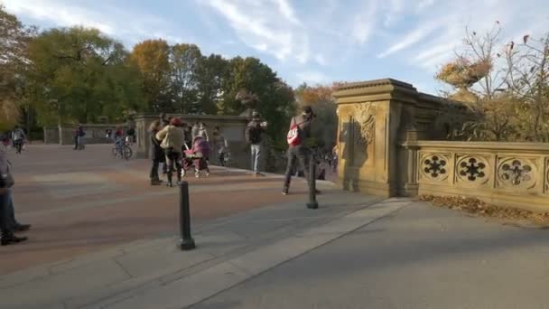 Bethesda Terrace Fountain Στη Νέα Υόρκη Ηπα — Αρχείο Βίντεο