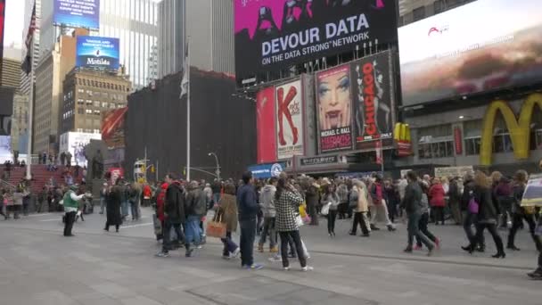 Times Meydanı New York Kalabalıktı — Stok video