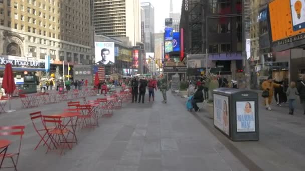 Times Meydanı New York Taki Açık Hava Restoranı — Stok video