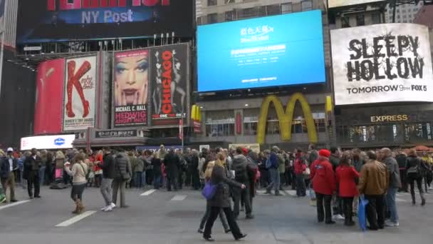 Crowd Times Square New York — Stock Video