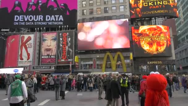 Gente Esperando Fila Times Square Nueva York — Vídeos de Stock