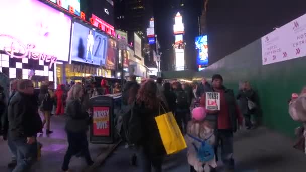 纽约市时代广场的人群 — 图库视频影像