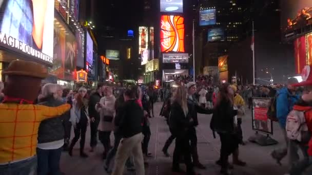 Tourists Times Square New York City — Stock Video