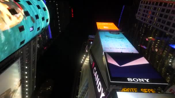 Low Angle View Van Het Times Square New York Verenigde — Stockvideo