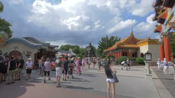 エプコットの中国館の混雑した人々 — ストック動画