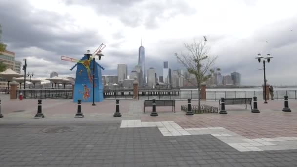 Owen Grundy Park Día Nublado Nueva York Estados Unidos — Vídeos de Stock