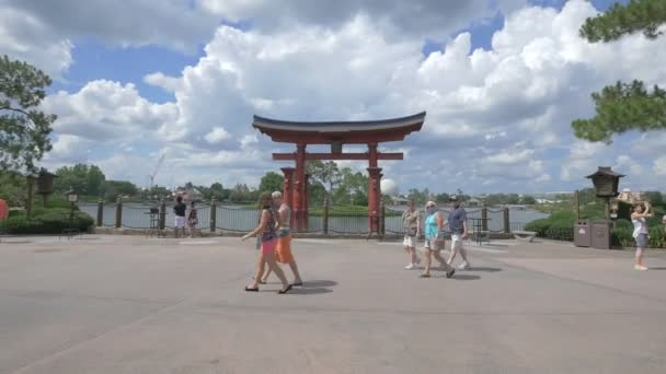 Torii Της Ιαπωνίας Pavilion Στο Epcot — Αρχείο Βίντεο