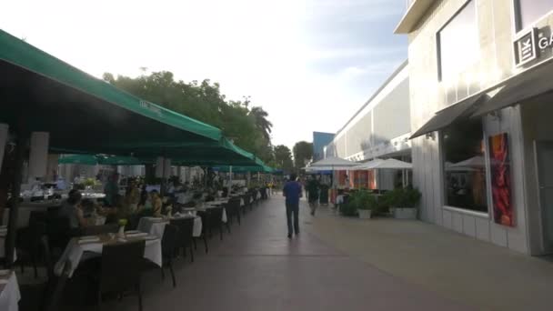 Υπαίθρια Εστιατόρια Lincoln Road Mall Ηνωμένες Πολιτείες Της Αμερικής — Αρχείο Βίντεο