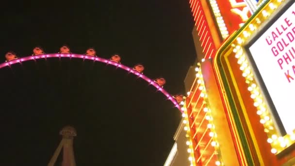 High Roller Visto Por Noche Las Vegas Estados Unidos América — Vídeos de Stock