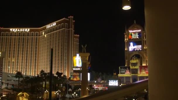 Treasure Island Hotel Widziany Nocą Las Vegas Stany Zjednoczone Ameryki — Wideo stockowe