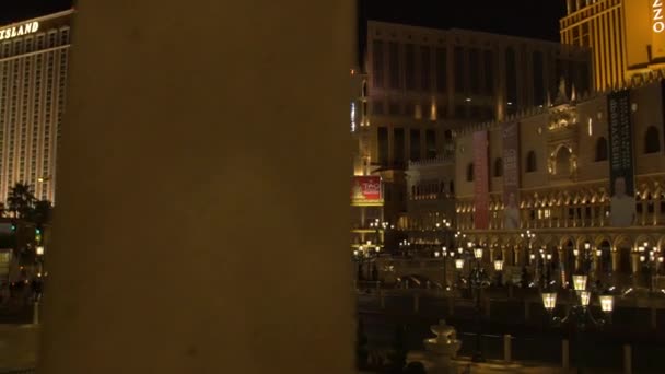 Wenecja Widziana Nocą Las Vegas Stany Zjednoczone Ameryki — Wideo stockowe