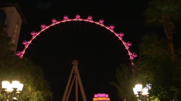 High Roller Winkels Nachts Gezien Las Vegas Verenigde Staten Van — Stockvideo